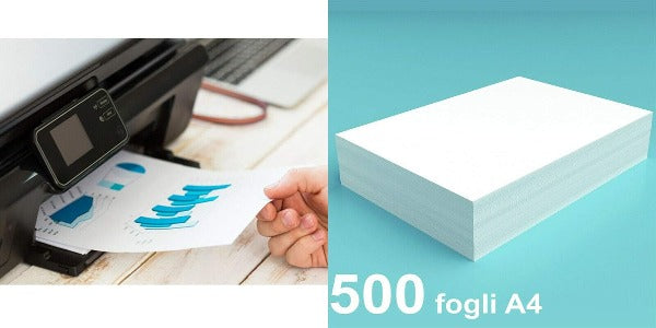 1 Risma di carta 80 grammi 500 fogli super Bianca per stampanti laser e fotocopiatrici